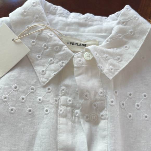 NWT Everlane The Linen Eyelet Shirtdress - Picture 5 of 11